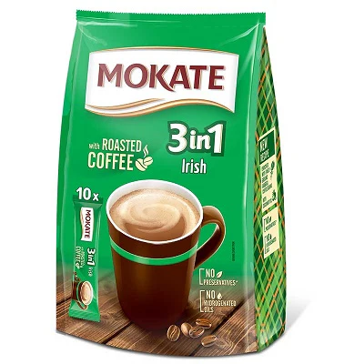 10x Mokate 3 In 1 Irish Cream Coffee 10*18g