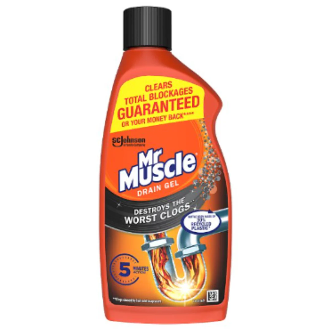 Mr Muscle Power Gel Kitchen Drain Cleaner & Bathroom Plughole Unblocker x Case of 6