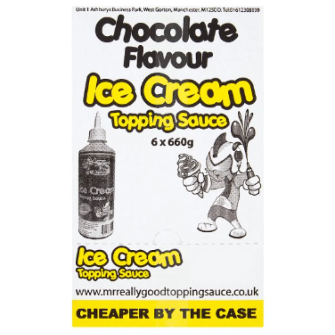 Mr. Really Good Chocolate Flavour Ice Cream Topping Sauce 660g x 6