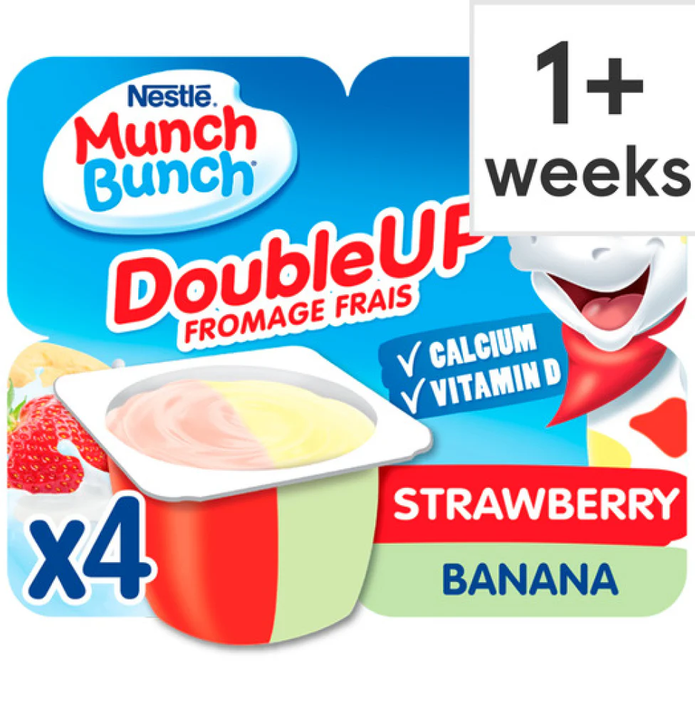 Munch Bunch Double Up Strawberry Banana Fromage Frais 4X85g