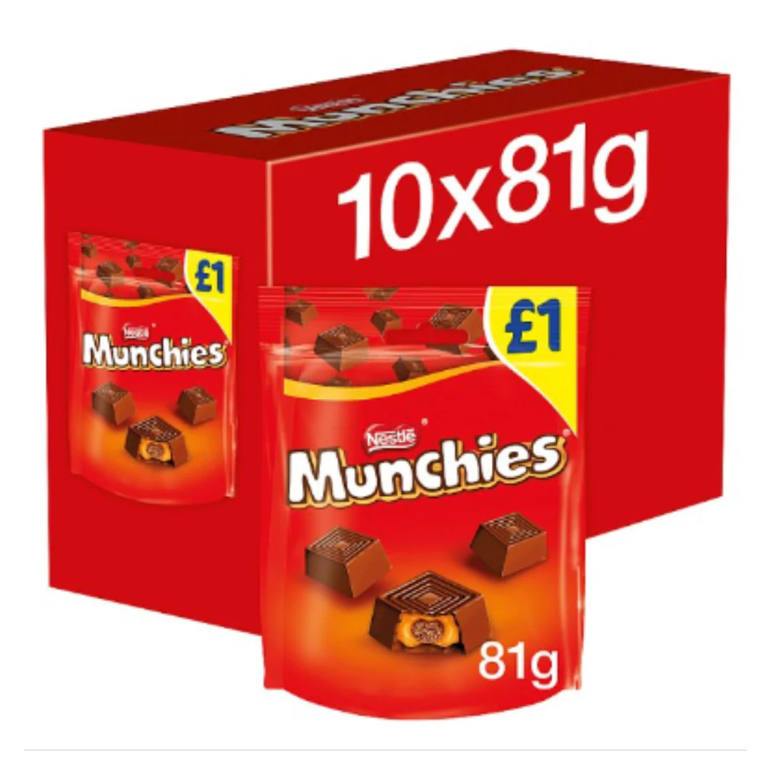 Munchies Milk Chocolate & Caramel Sharing Bag 81g x Case of 10