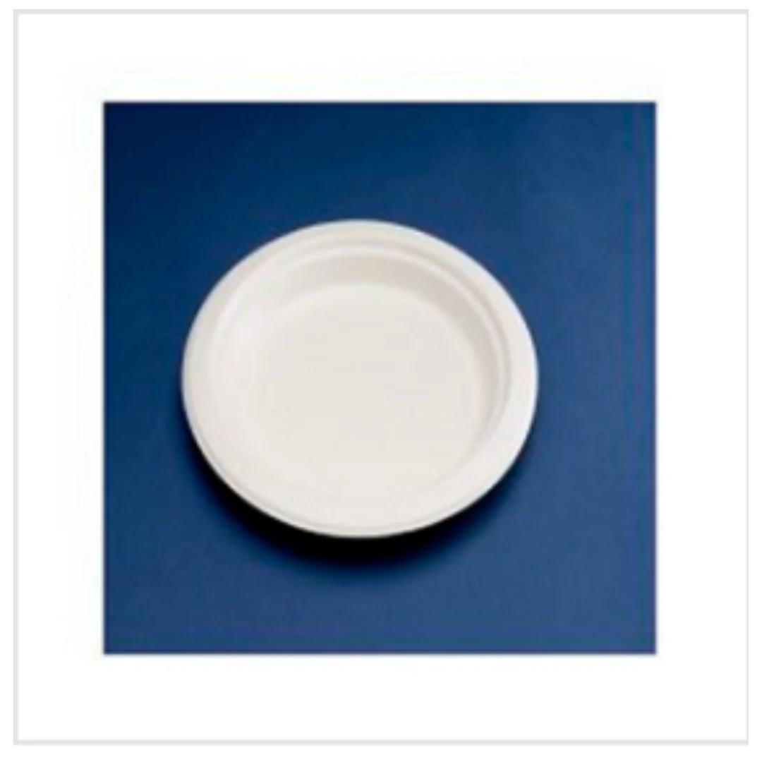 3373 NATURE PLATE ROUND 17 BIODEG. WHITE 8x50(400) UKPLT=108 |Eco Friendly | Case of 1