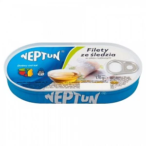 15x Neptun Herring Fillets In Oil Sledzia 170g(Fish)