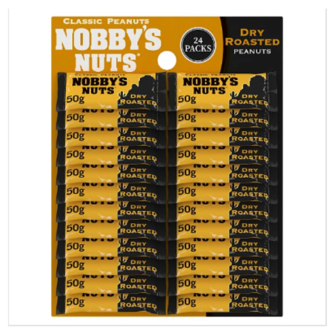 Nobby's Nuts Classic Dry Roasted Peanuts 24 x 50g x Case of 24