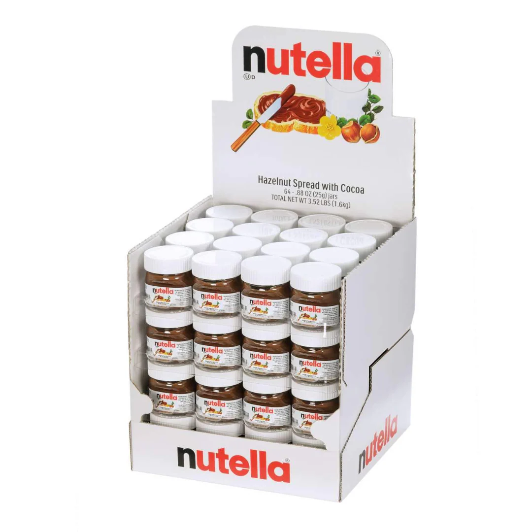 Nutella Hazelnut Spread with Cocoa Glass Jar 25gr x 64