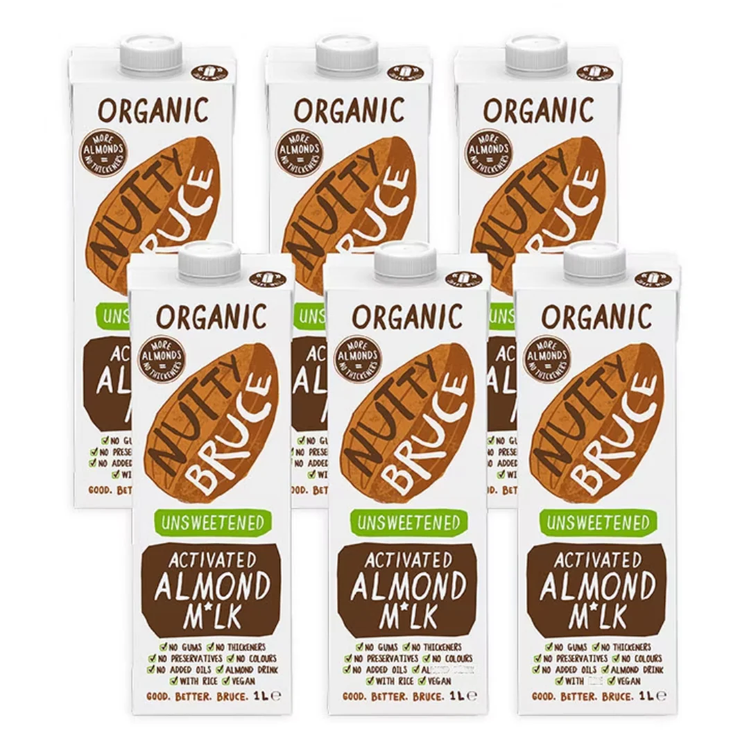Nutty Bruce Activated Unsweetened Almond M*lk 6 x 1L
