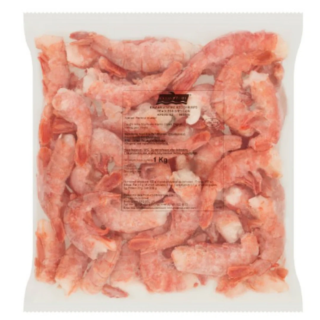 Ocean Pearl Raw Argentine Red Shrimps Headless Shell-On 1kg x 1 Pack
