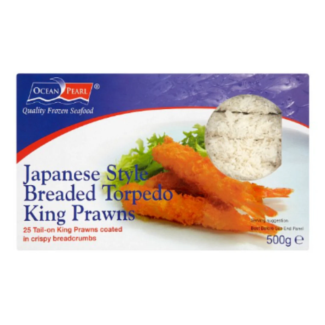 Ocean Pearl Japanese Style Breaded Torpedo King Prawns 500g x 1 Pack