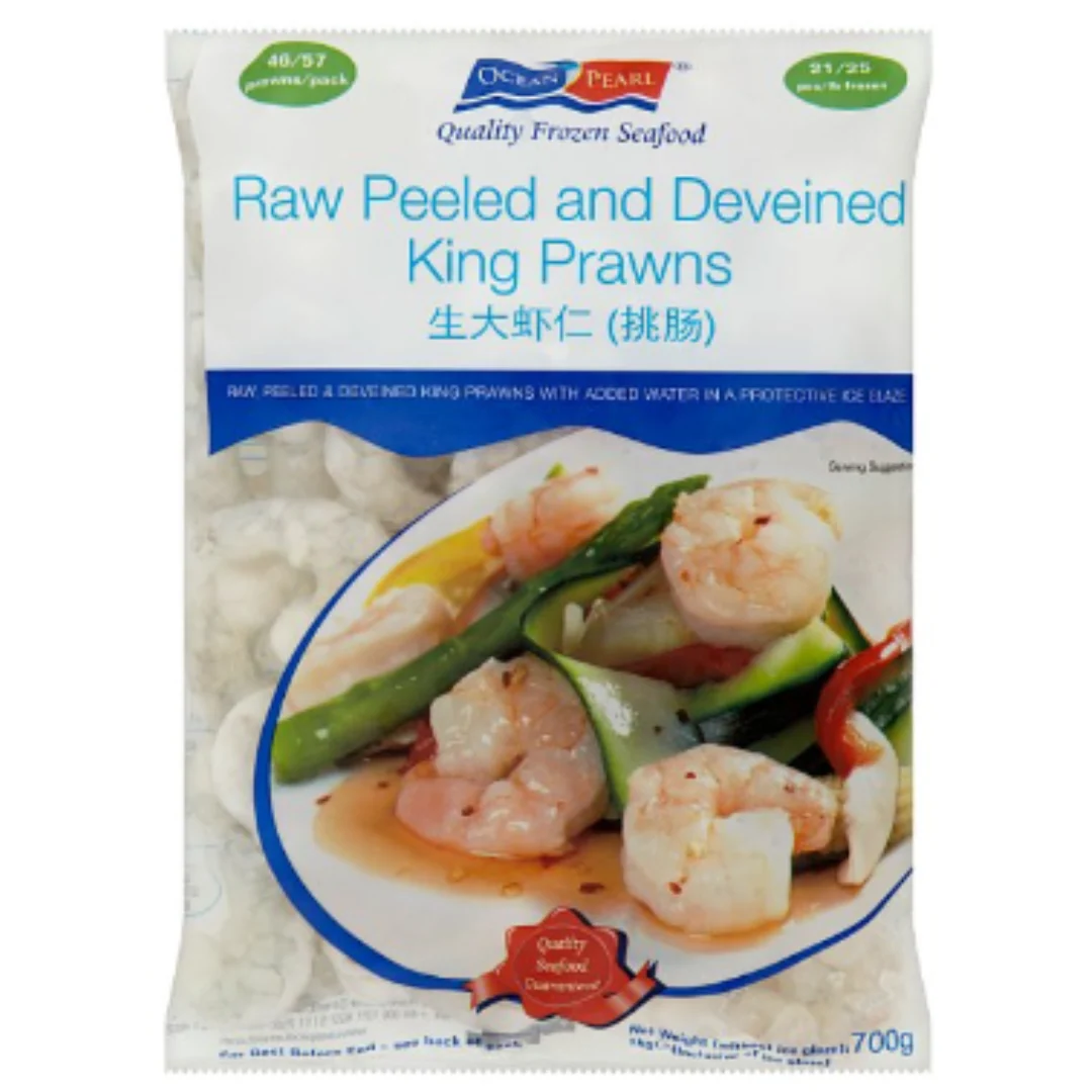 Ocean Pearl 21/25 IQF Raw, Peeled & Deveined King Prawns 1kg x 1 Pack