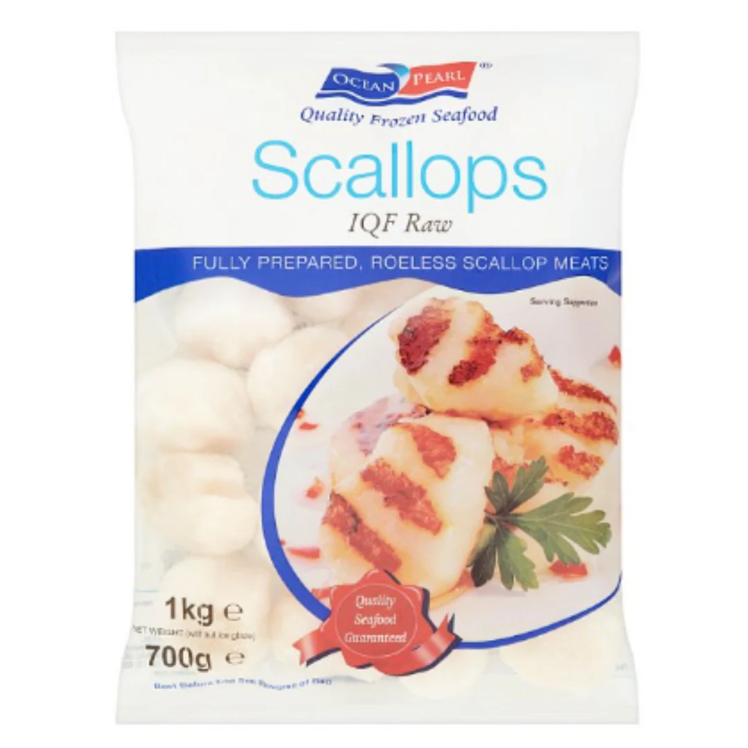 Ocean Pearl U/20 IQF Roeless Scallops 1kg x 1 Pack