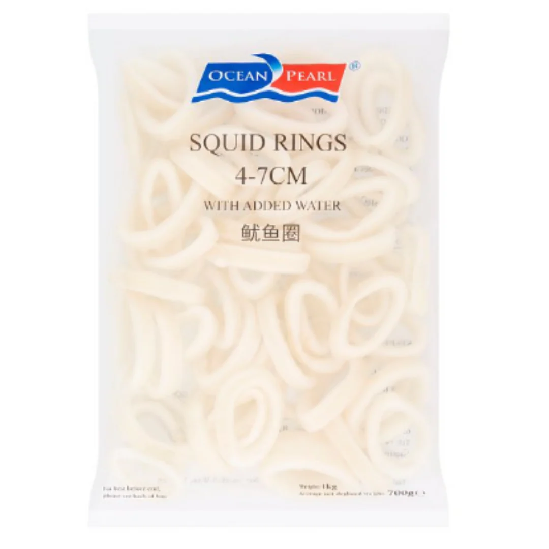 Ocean Pearl Squid Rings 4-7cm with Added Water 700g x 10 Packs