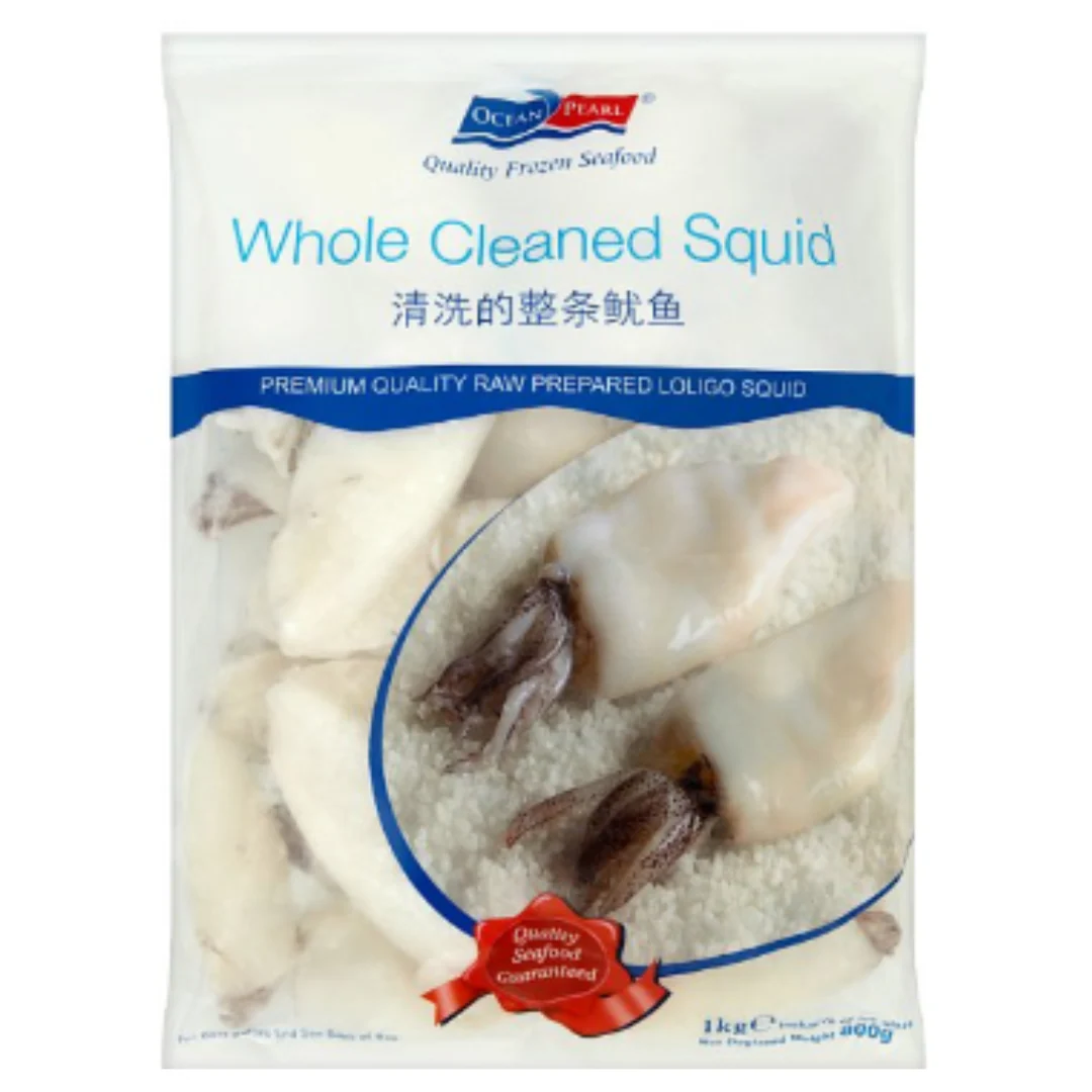 Ocean Pearl 20/40 IQF Whole Cleaned Squid 1kg x 1 Pack