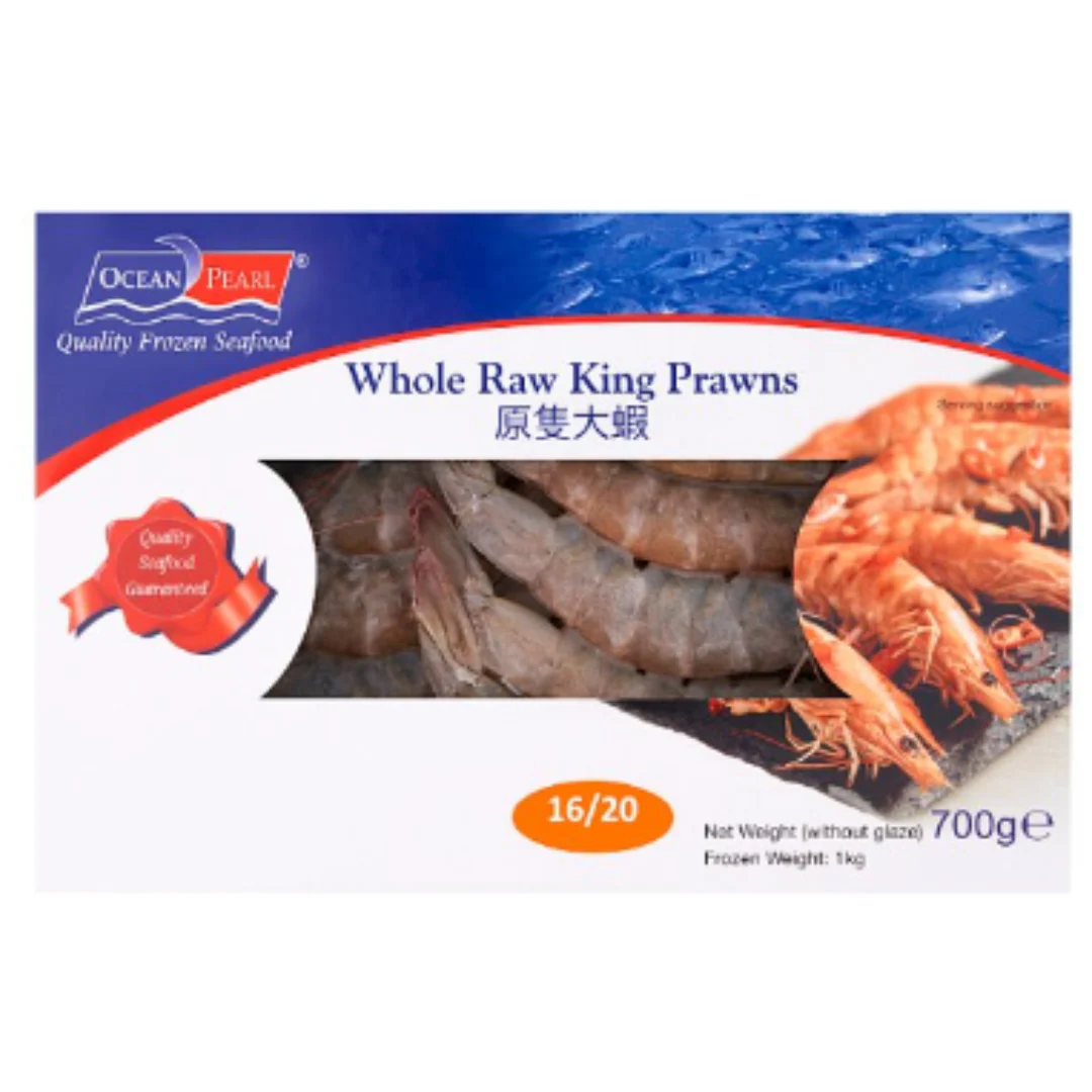 Ocean Pearl 16/20 Whole Raw King Prawns 700g x 10 Packs