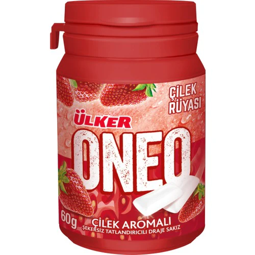 12x Oneo Strawberry Chewing Gum Bottle