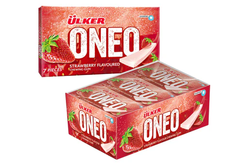 27x Oneo Strawberry Chewing Gum Flat 14gr