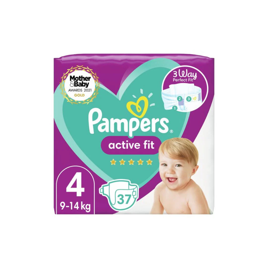 Pampers Active Fit Size 4 37 Nappies Essential Pack