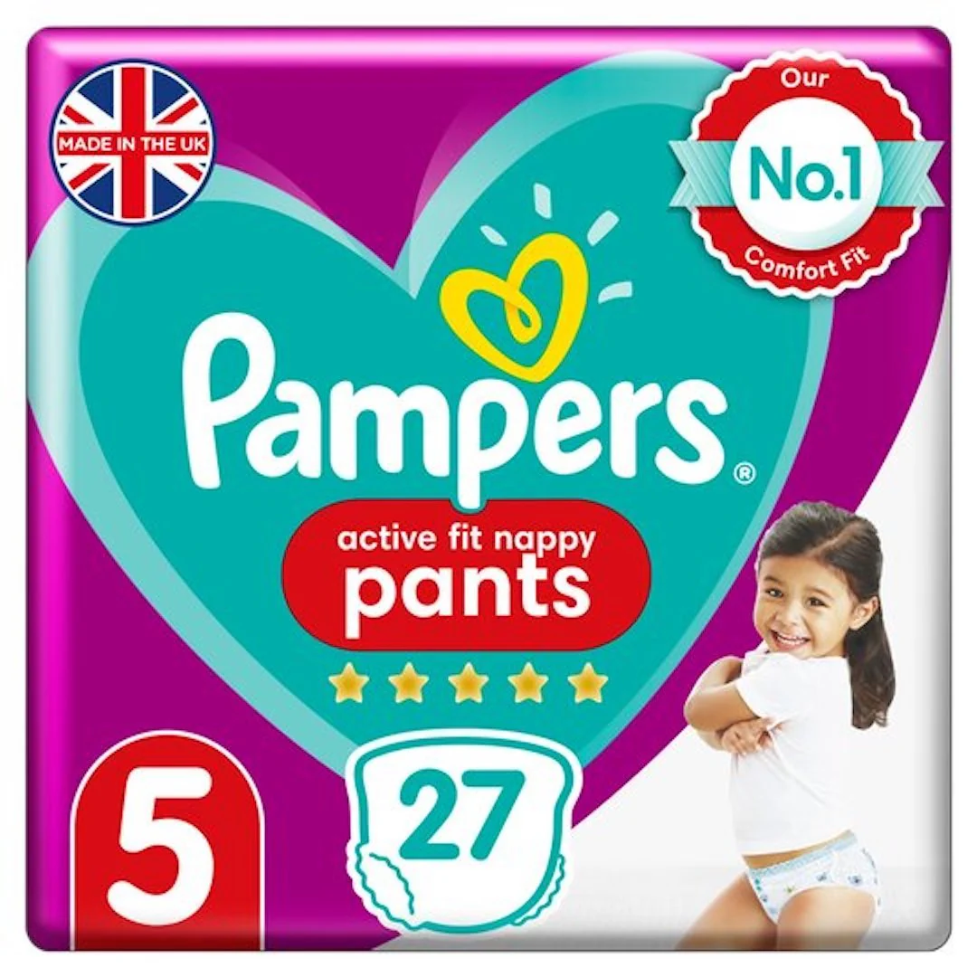 Pampers Active Fit 27 Nappy Pants Size 5 Essential Pack