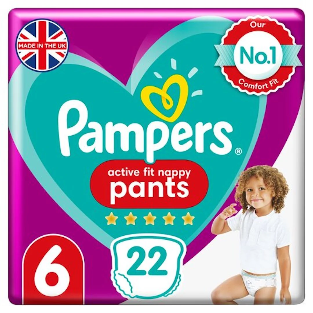 Pampers Active Fit 22 Nappy Pants Size 6 Essential Pack