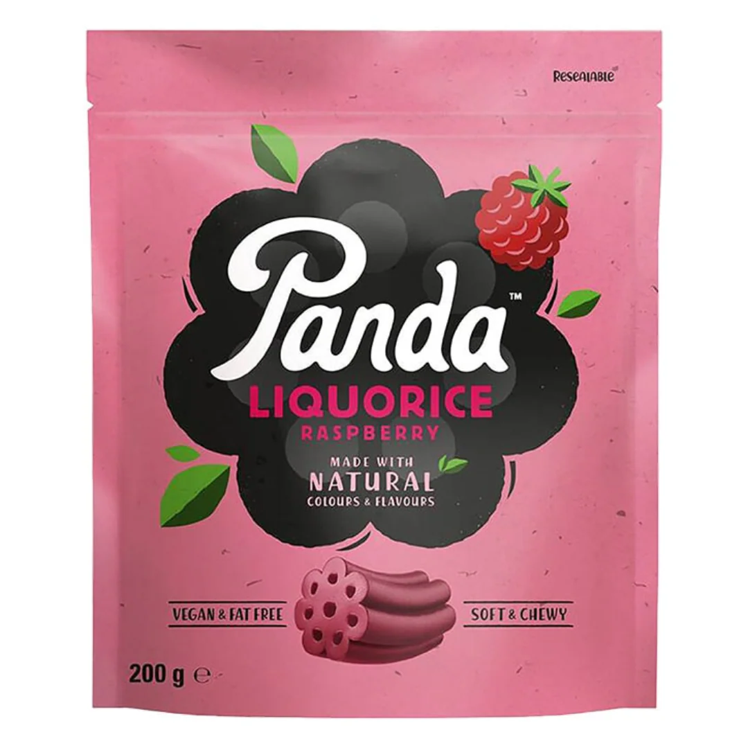 Panda Raspberry Liquorice 200g