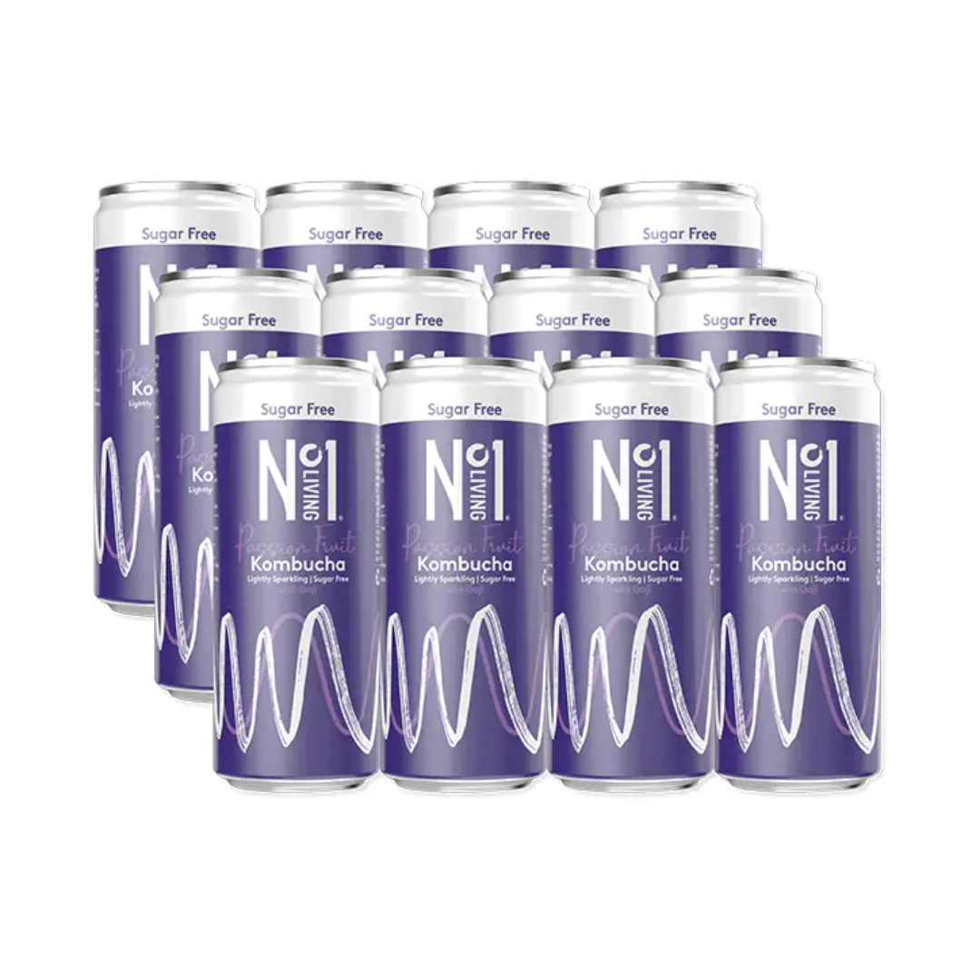 No.1 Living Passionfruit Sugar Free Kombucha Full Box 12 x 250ml