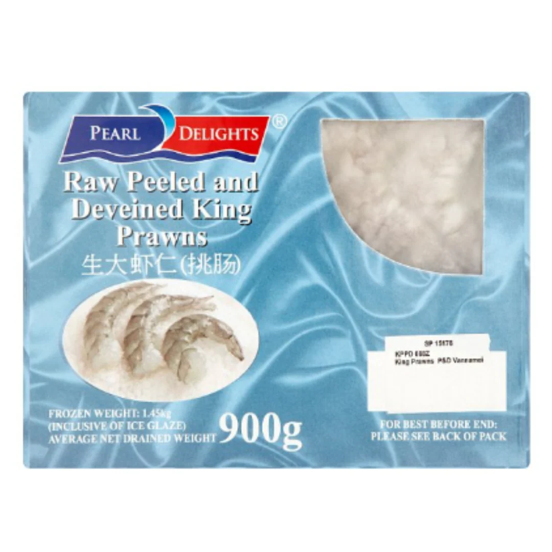 Pearl Delights 26/30 Raw, Peeled and Deveined King Prawns 900g net x 1 Pack