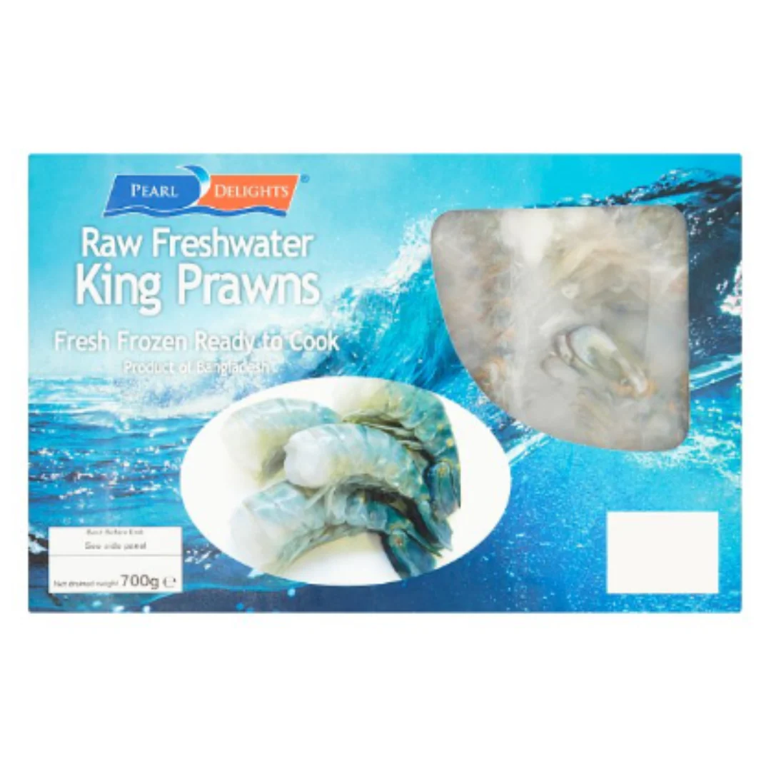 Pearl Delights 6/8 Raw Headless Shell On Freshwater King Prawns 700g x 6 Packs
