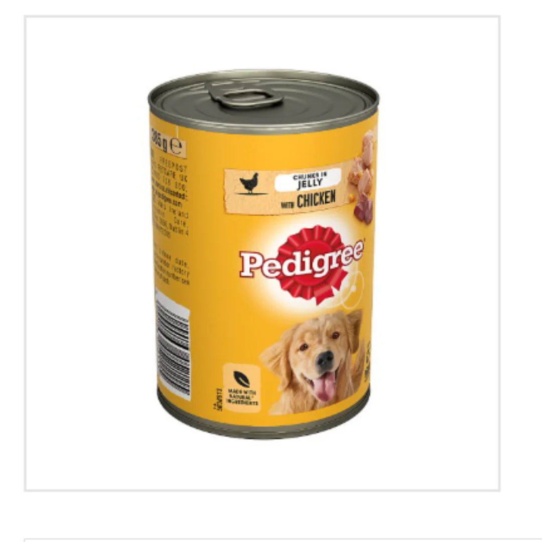 Pedigree Adult Wet Dog Food Tin Chicken in Jelly 385g x 12 Tins