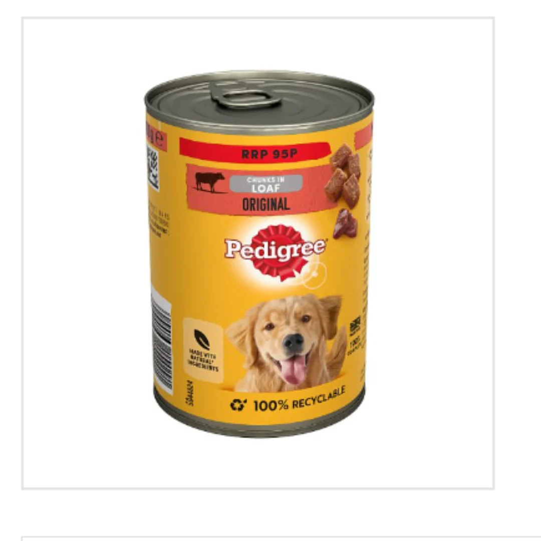 Pedigree Adult Wet Dog Food Tin Original in Loaf 400g x 12 Tins