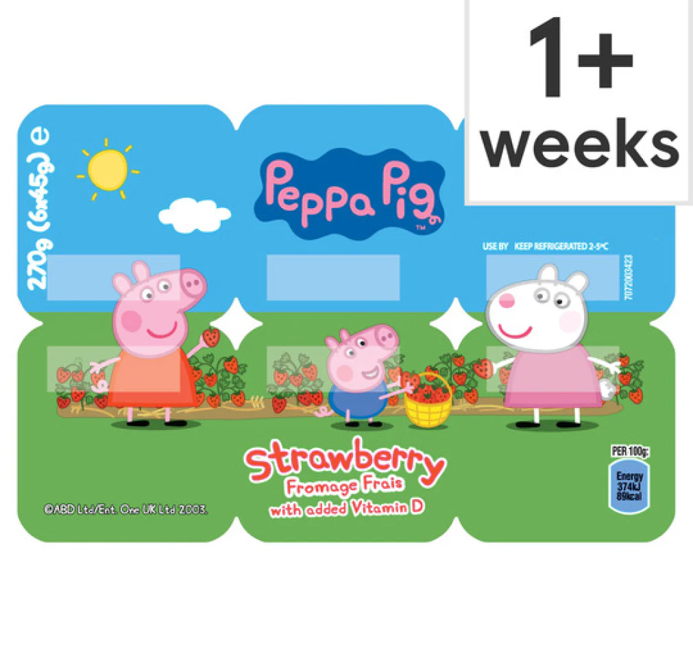 Peppa Pig Strawberry Fromage Frais 6X45g