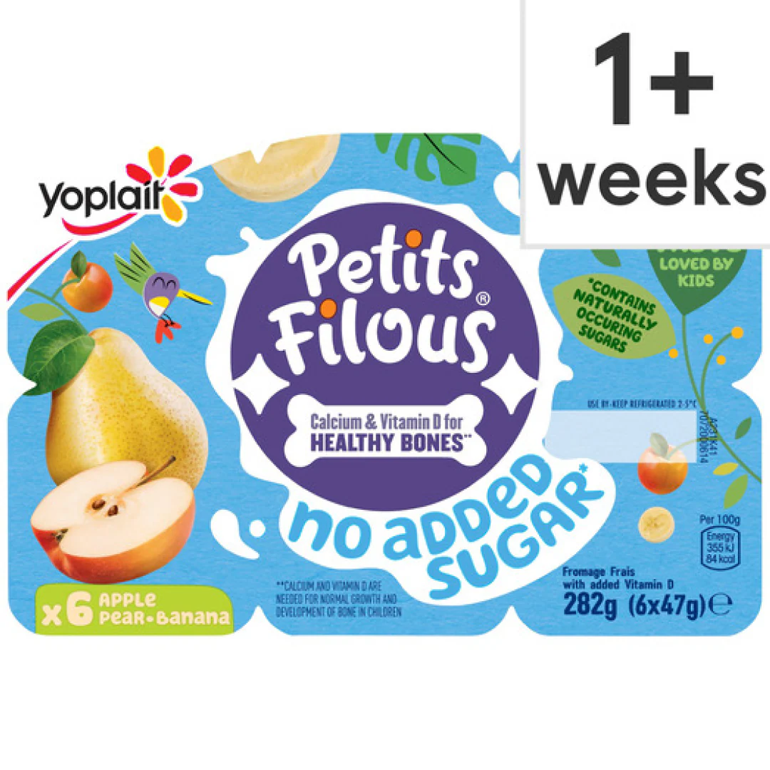 Petits Filous No Added Sugar Apple Pear & Banana Fromage Frais 6 X 47G