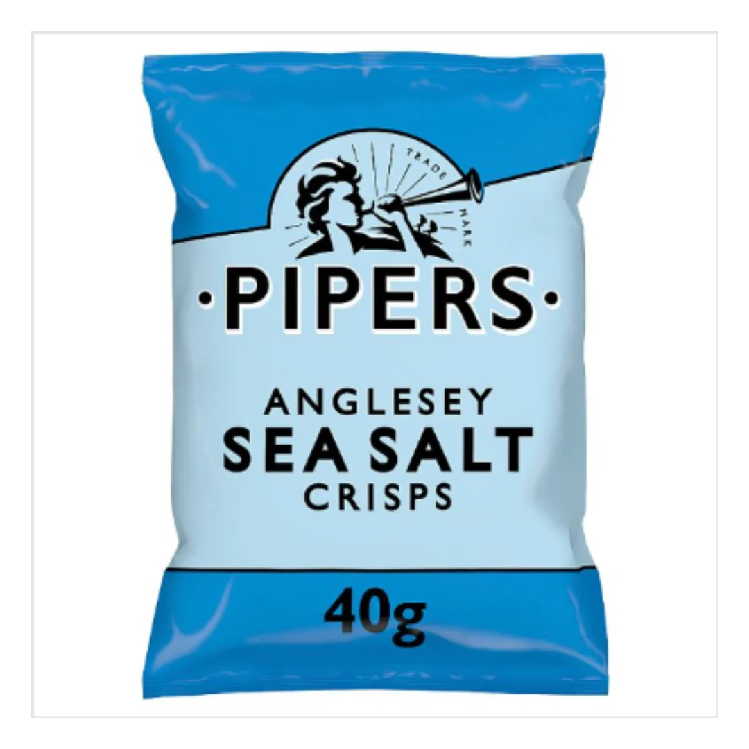 Pipers Anglesey Sea Salt Crisps 40g x Case of 24