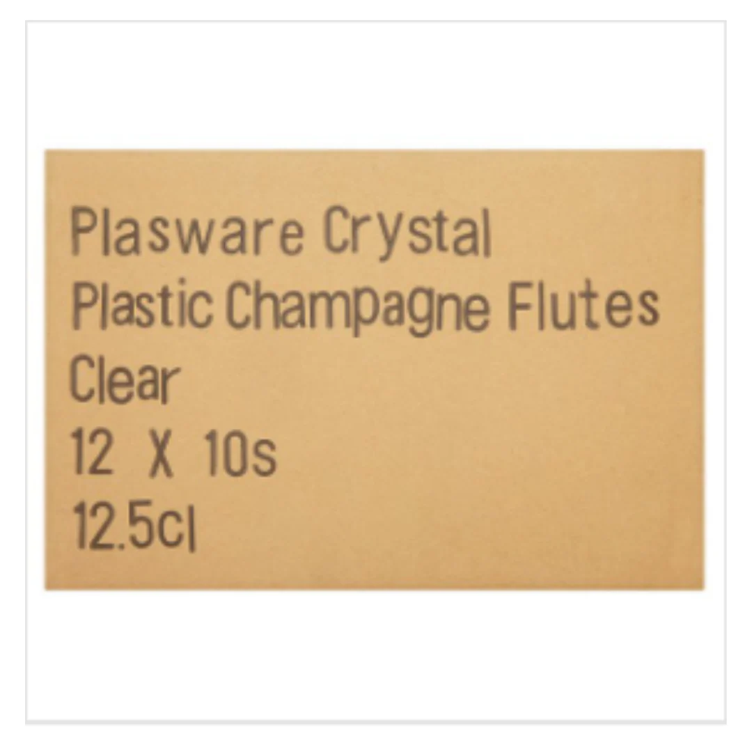 Plasware Crystal Plastic Champagne Flutes Clear 12.5cl x Case of 12