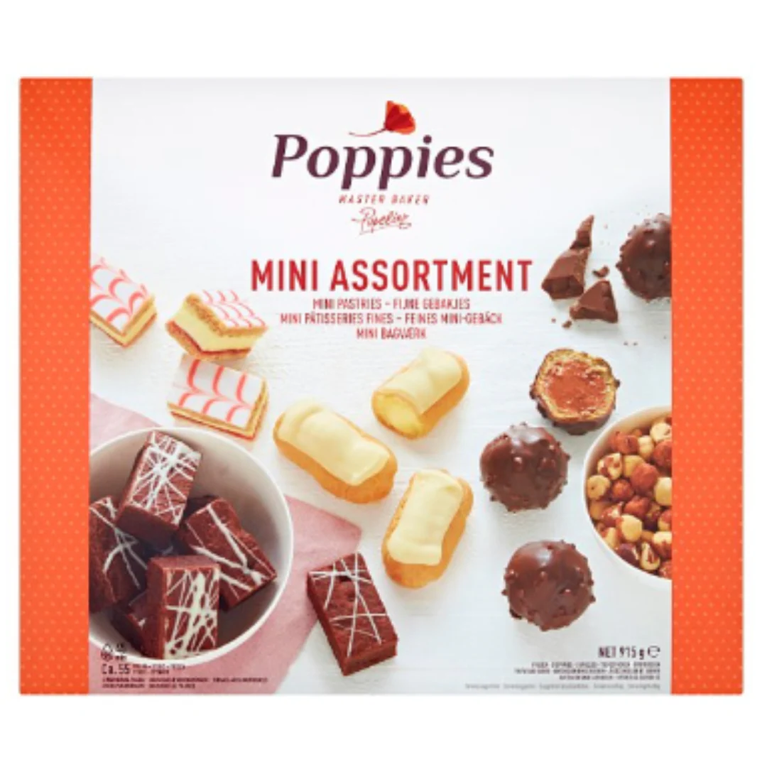 Poppies 55 Mini Assortment Mini Pastries 915g x 1 Pack