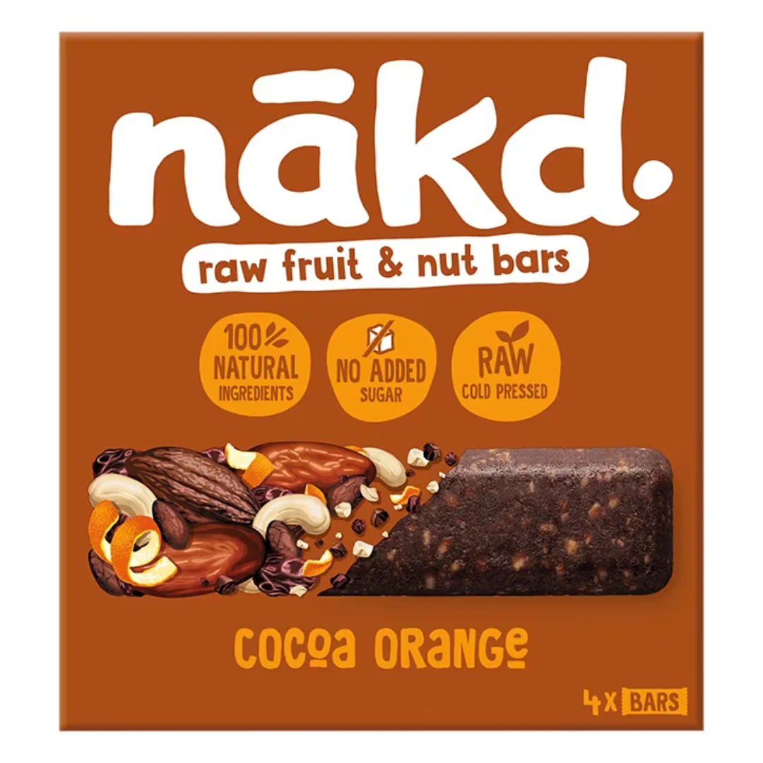 Nakd Raw Fruit & Nut Bars Cocoa Orange 4 x 35g