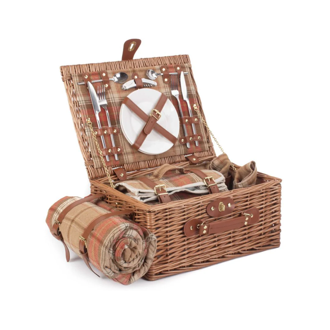 2 Person Autumn Red Tartan Hamper