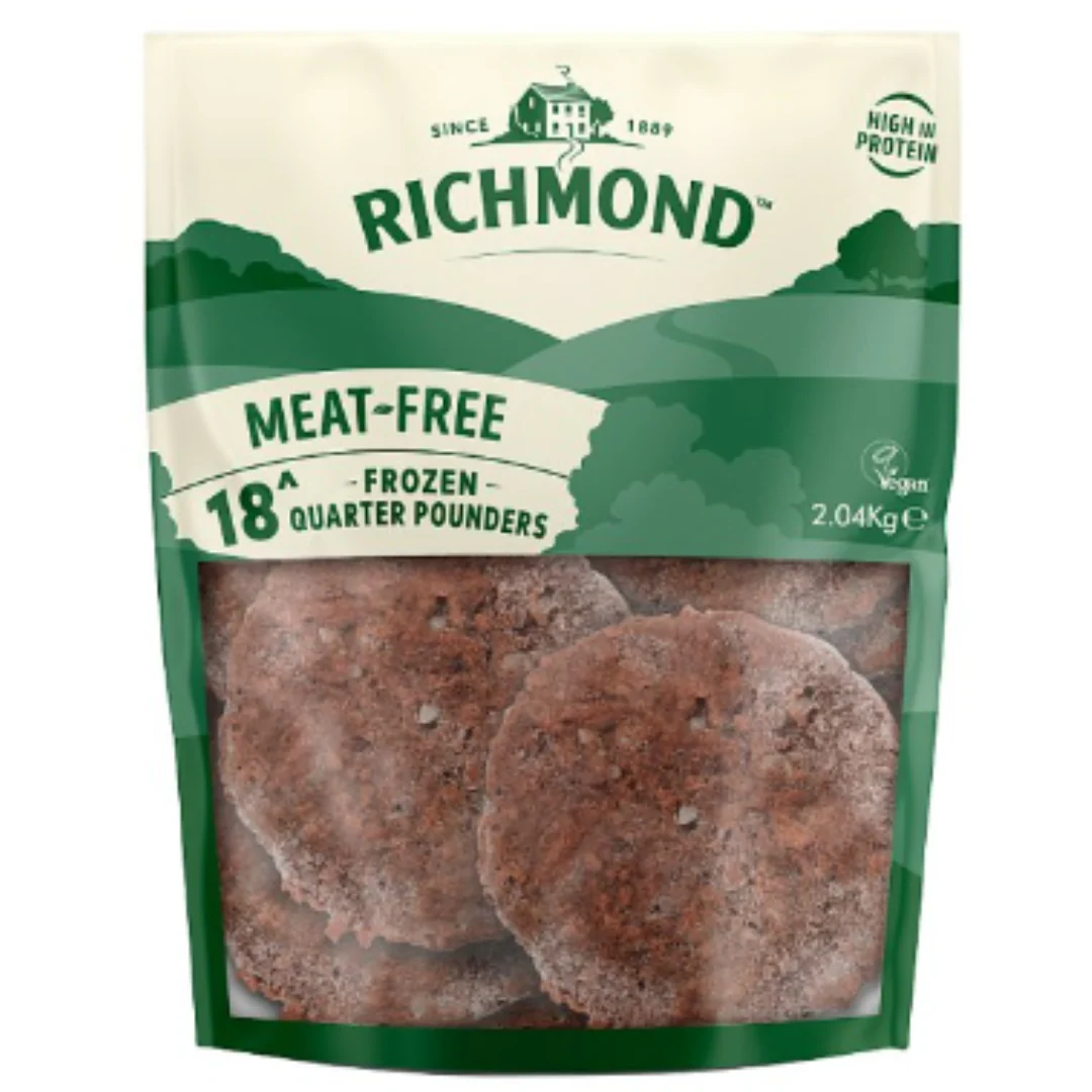 Richmond 18 Meat-Free Frozen Quarter Pounders 2.04kg x 2 Packs
