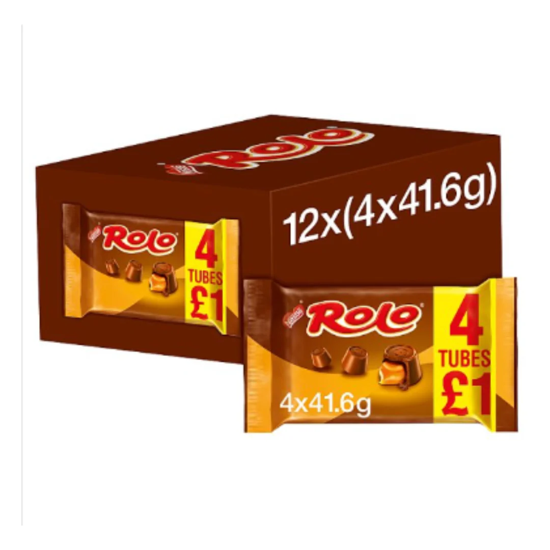 Rolo Milk Chocolate & Caramel Multipack 41.6g 4 Pack x Case of 12