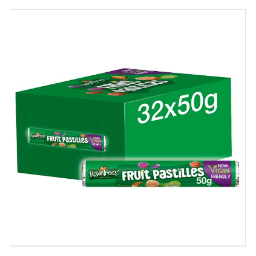 Rowntree's Fruit Pastilles Vegan Friendly Sweets Tube 50g x Case of 32
