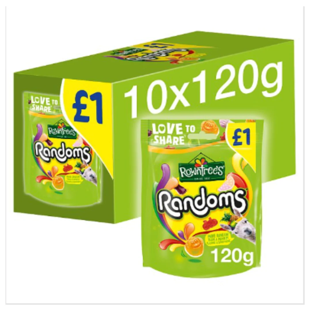 Rowntree's Randoms Sweets Sharing Bag 120g x Case of 10