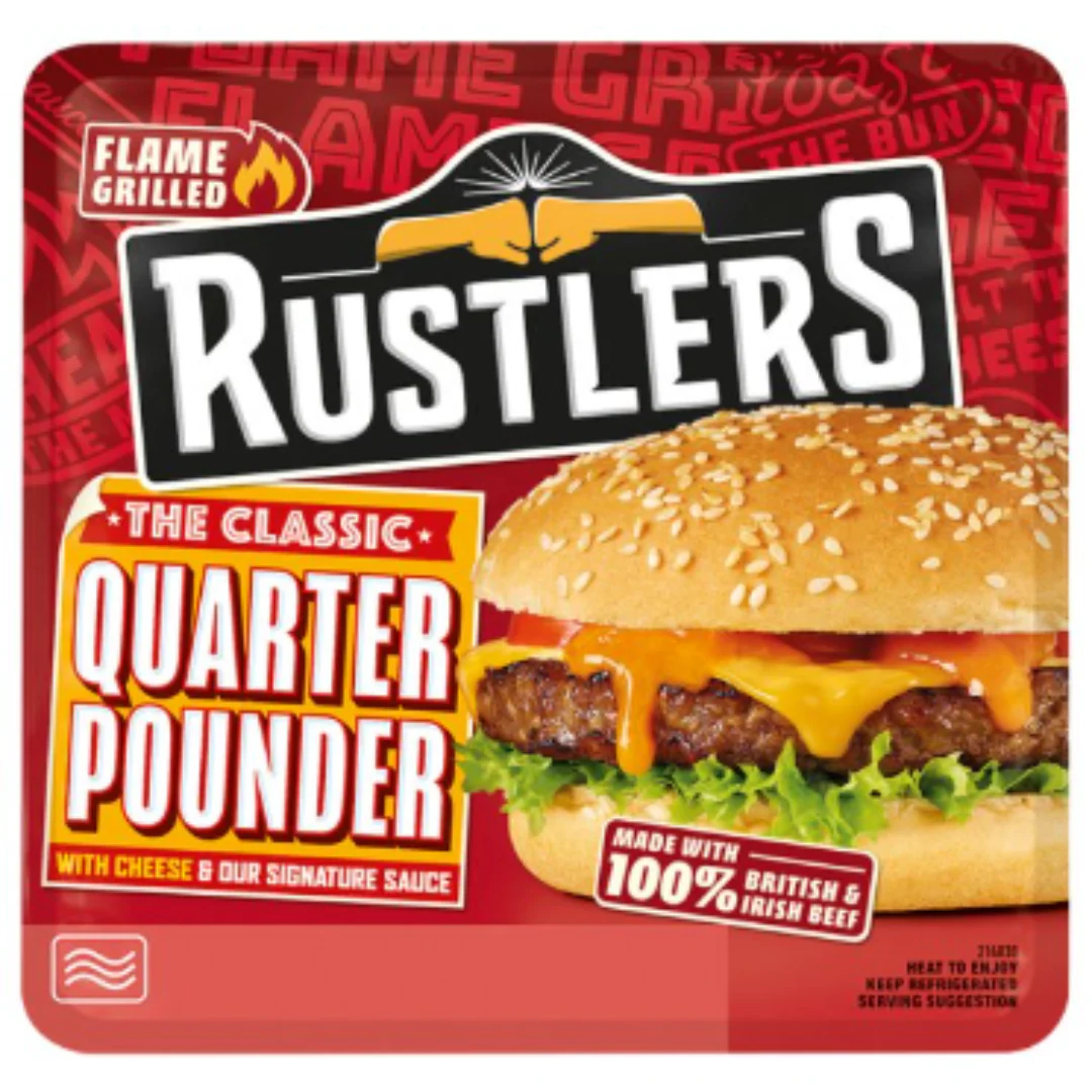 RUSTLERS The Classic Quarter Pounder with Cheese & Our Signature Sauce 190g  x 4