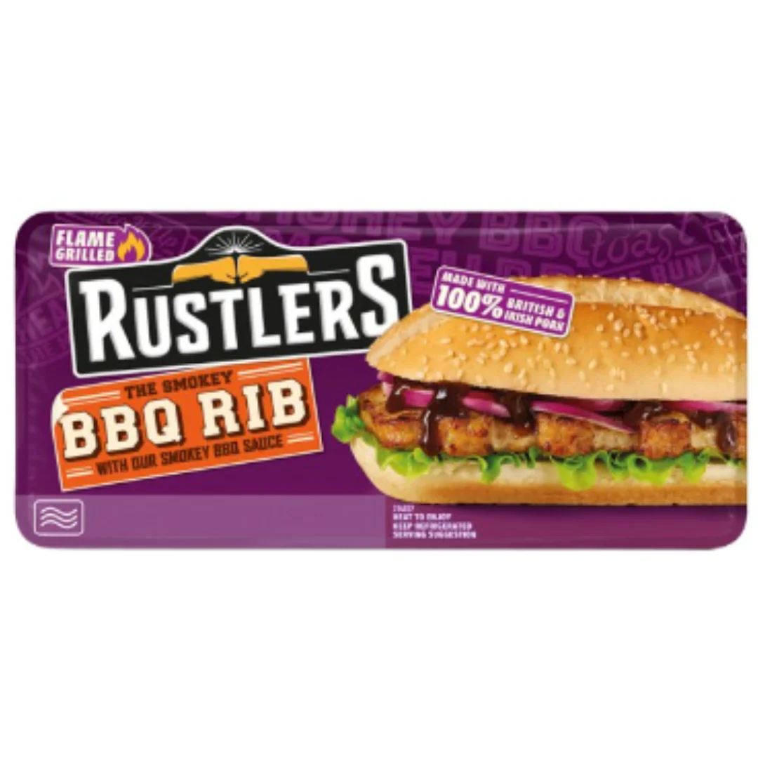 RUSTLERS The Smokey BBQ Rib with Our Smokey BBQ Sauce 157g x 4