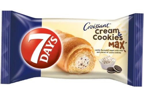 20x 7 Days Max Vanilla & Cookies Croissant 80gr