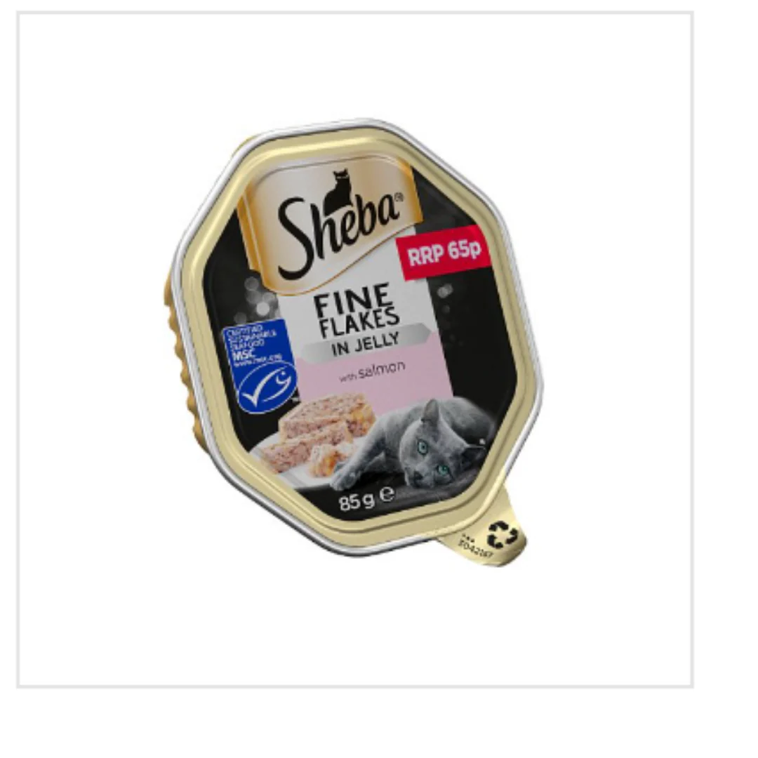 Sheba Fine Flakes Cat Food Tray Salmon in Jelly 85g x Case of 22