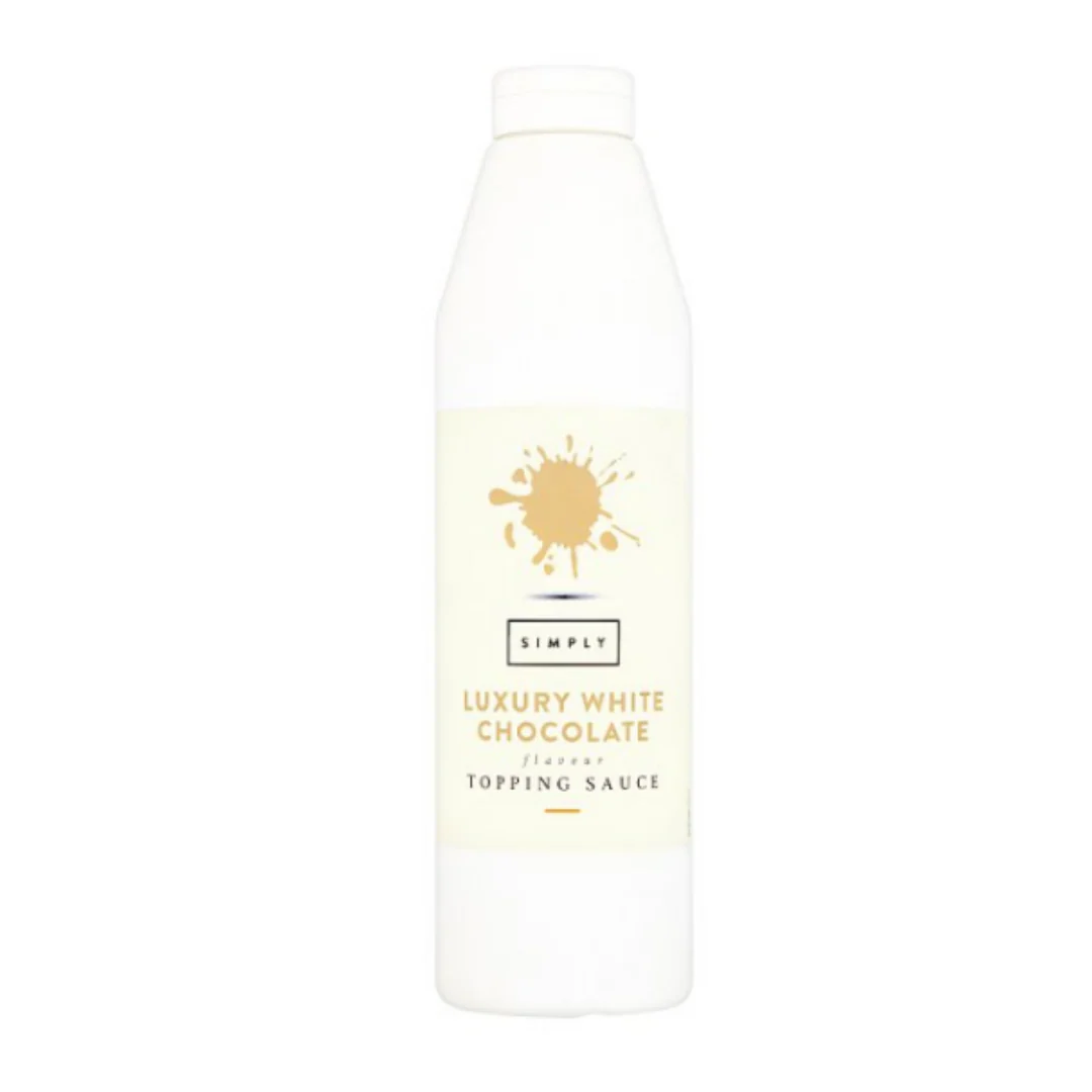 Simply Luxury White Chocolate Flavour Topping Sauce 1kg x Case of 6