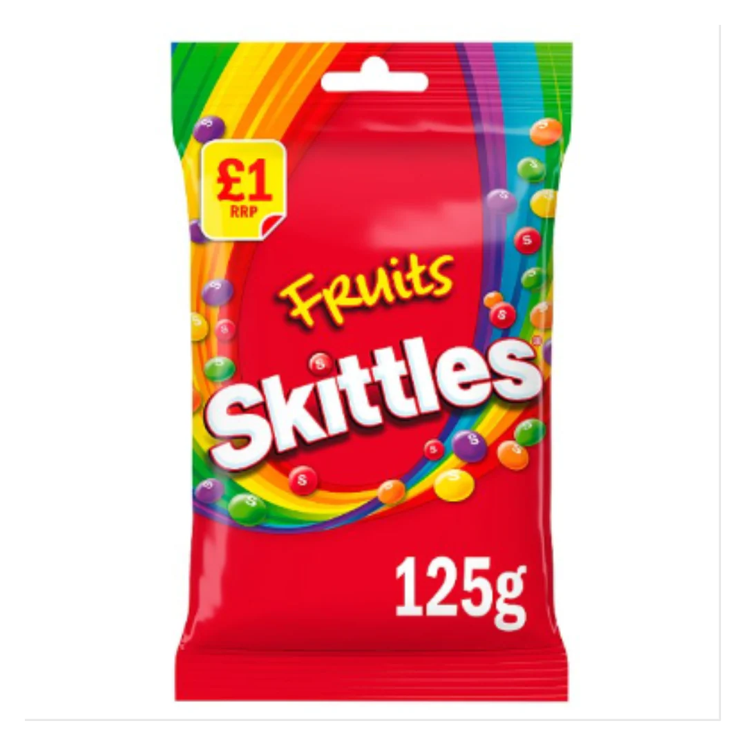 Skittles Fruits Sweets Treat Bag 125g x Case of 12