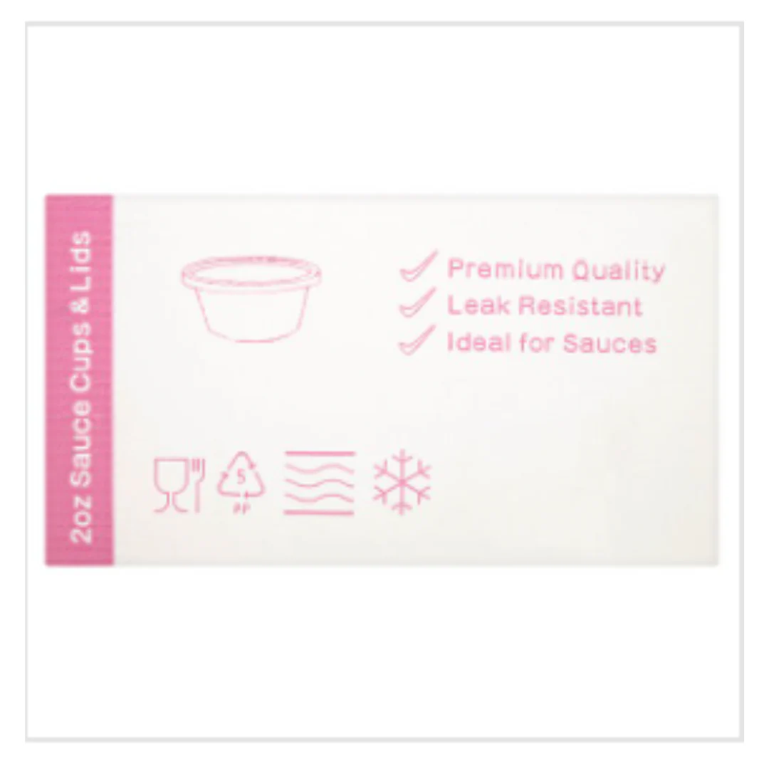 Smart Choice Plastic Tubs 2oz Sauce Cups and Lids 25 Sets x Case of 1