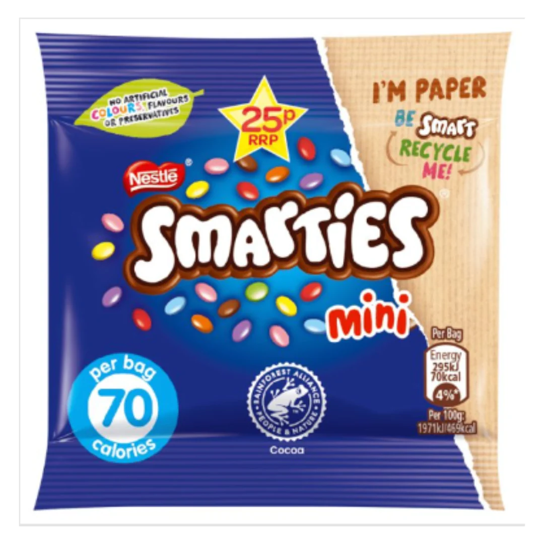 Smarties Mini Milk Chocolate Bag 15g x Case of 60