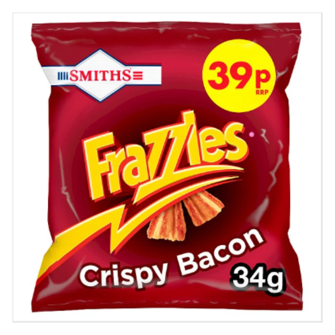 Smiths Frazzles Crispy Bacon Snacks 39p 34g x Case of 30