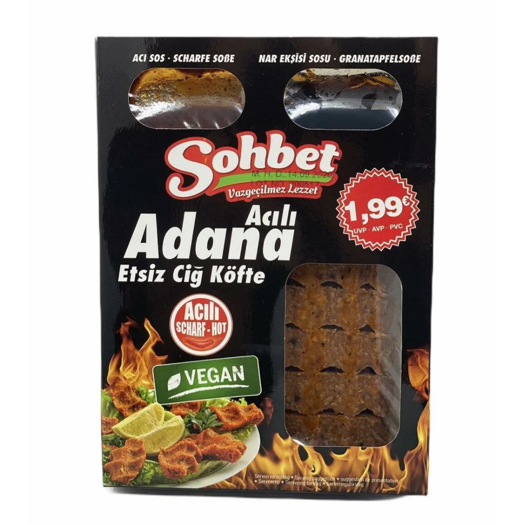 Sohbet Acili Adana Cig Kofte / Extra Spicy Turkish Vegan Meatballs