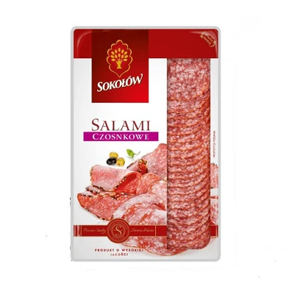 12x Sokolow Sliced Garlic Salami 100g